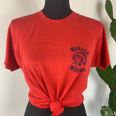 Vintage 1970s Screen Stars Single Stitch “Monaca Indians” Tshirt 