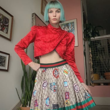 Fake Designer Pleated Mini Skirt 