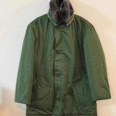 Retro Military Flight Bomber Jacket with Split Hood XL 1940’s 