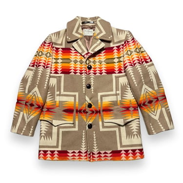 Vintage PENDLETON Wool Blanket Coat ~ size 42 (Large) ~ Chief Joseph ~ Mackinaw ~ Work Wear / High Grade Western Wear ~ Made in USA ~ 