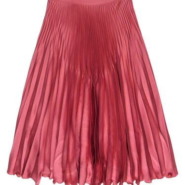Reiss - Mauve Pink Satin Pleated Midi Skirt Sz 6