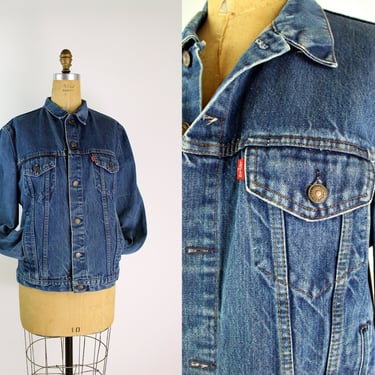 Vintage Levis Jean Jacket / Blue Jean Jacket /  Levi’s denim trucker jacket / Medium wash/ Made in France / Size M/L 