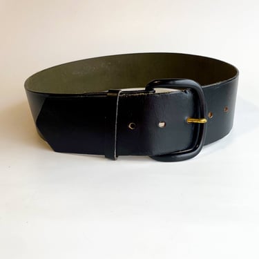 Classic Black Leather Belt, sz. Small