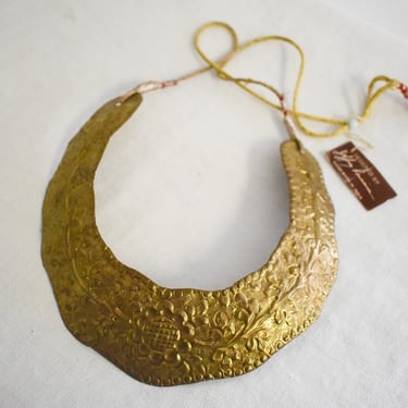 1970s NOS Jeffrey Lawrence Indian Brass Necklace 