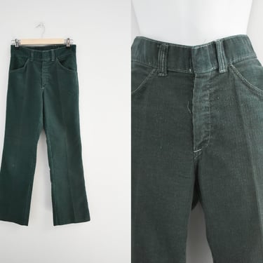 1970s Dark Green Corduroy Pants 