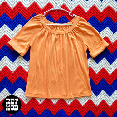 NWOT Soft Vintage 70s Peach Orange Short Sleeve T-Shirt 