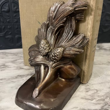 Antique Bronze Vintage Pinecone Bookend  Only 1