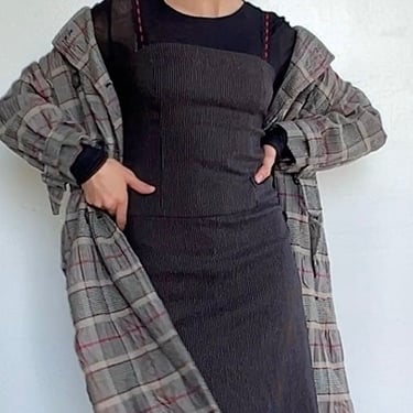 Vintage Y2K Pinstripe Dress (S)