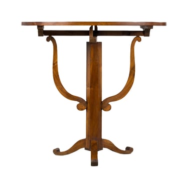 Antique French Louis Philippe Oval Walnut Vendange Wine Tasting Side Table 