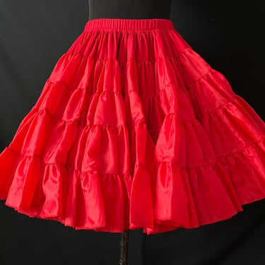 red ruffle petticoat vintage full circle crinoline medium large 