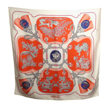 HERMES-"Tsubas" Silk Twill Scarf