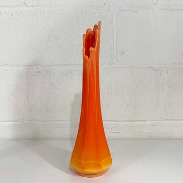 Vintage LE Smith MCM Bittersweet Orange Swung Vase 14