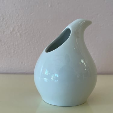 Vintage 1970s Mid Century Modern Solid White Creamer or Small Pitcher 