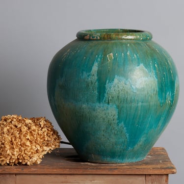 Blue Green Large Storage Jar from Borneo