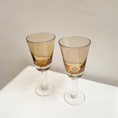 Amber Blown Wine Glasses