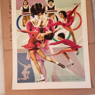 Dorothy Hamill 1976 Olympics Ice Skating RARE signed lithograph Winter Olympics artwork 