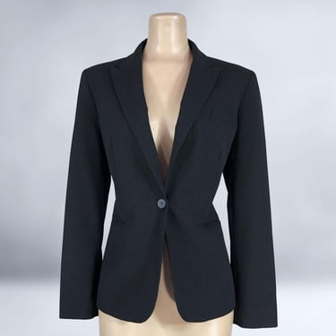 VINTAGE 90s Black Fitted Suit Jacket by Calvin Klein size 10P | 1990s Tailored Blazer Jacket | VFG 