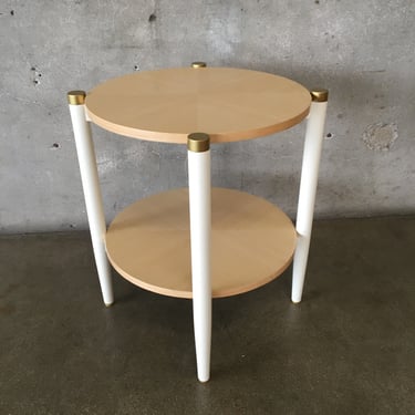 Two Tier Gold / Light White Side Table