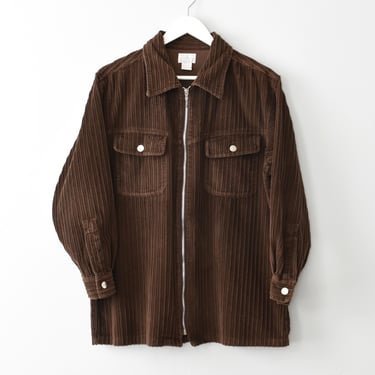 Vintage Corduroy Shirt Jacket, Brown 90s Shacket, L / XL 