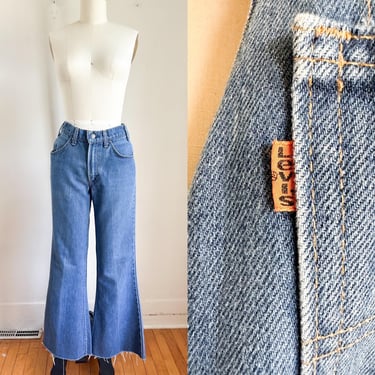 Vintage Orange Tab Levis Bellbottom Jeans / 29