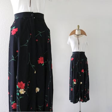 button front blossoms maxi skirt - 30 