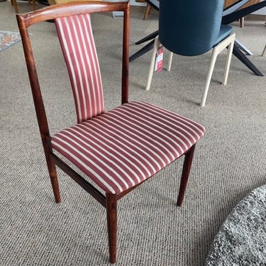 Dining Chair<br />Rosewood<br />Striped Fabric<br />H 33.5 W 19.5<br />Seat Height 18