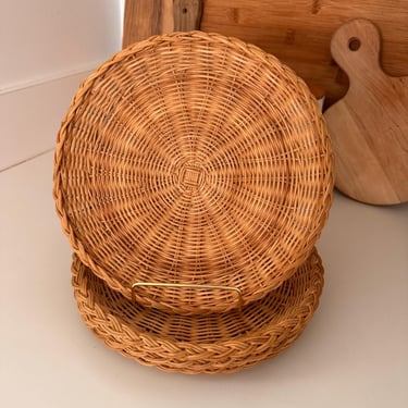 Vintage Retro Wicker Rattan Charger Plates | SOLD INDIVIDUALLY 