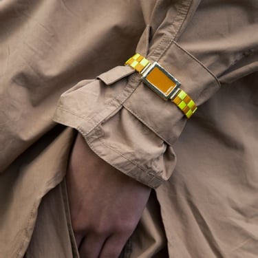 A. Carnevale CHECKERBOARD BRACELET - YELLOW