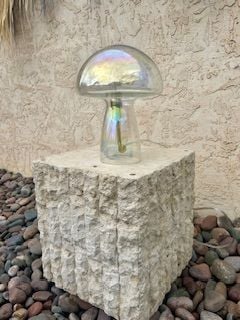 Iridescent Glass Mushroom Desk Lamp