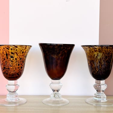 Set of Six Tortoiseshell Goblets