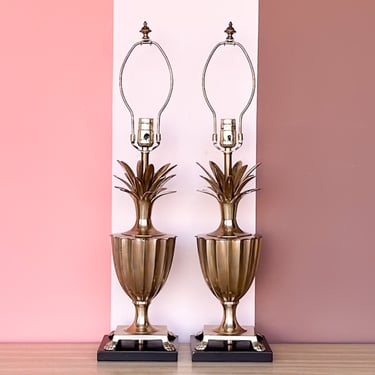 Pair of Frederick Cooper Brass Pineapple Lamps