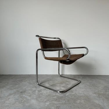 Jindrich Halabala Bauhaus - Style Cantilever Chrome Chair 