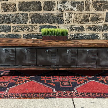 Vintage Industrial Media Console Cabinet Repurposed TV Stand 