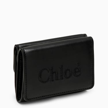 Chloe Sense Trifold Wallet Small Black Women