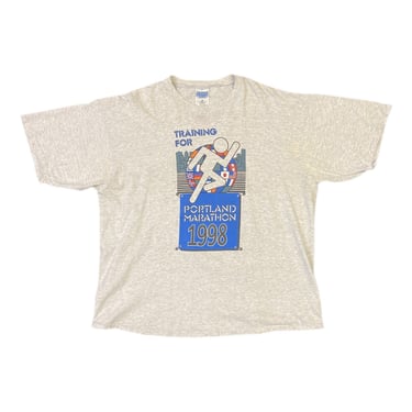 (2XL) 1998 Grey Portland Marathon T-Shirt 031122 JF