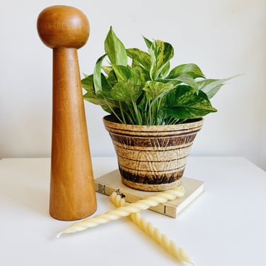 MCM Tall Wood Candle Holder