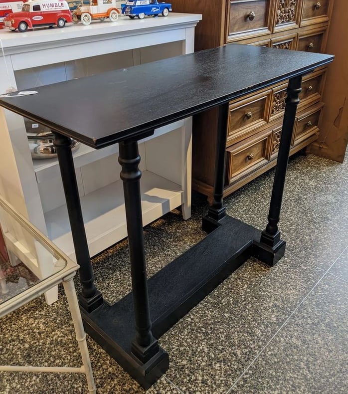 Black painted console 38x16x31"