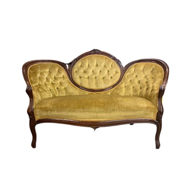 Hover to zoom Have one to sell? Sell now Antique Settee, Gold, Velvet, 19th / 20th C, 1900's, Charming!