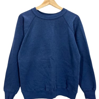 Vintage 80's Blank Blue Raglan Sweatshirt Fits S/M