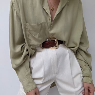 Vintage Pear Silk Blouse