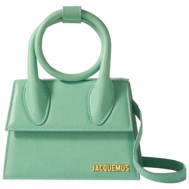 JACQUEMUS Le Chiquito Noeud Green Leather Shoulder Bag WOMEN