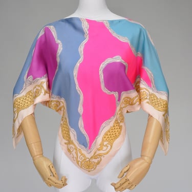 1960s colorful silk Pucci blouse XS-S 