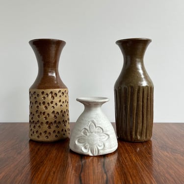 3 Los Artesanos Puerto Rican Studio Pottery Vases 