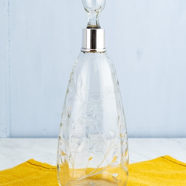 1927 Sterling Collar & Optic Glass Decanter