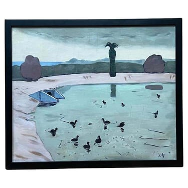 &quot;Duck Lake&quot; California Expressionist Oil Landscape by John Mitchell Martin