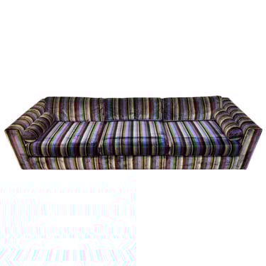 Mid-Century Modern Original Striped Upholstered Sofa 