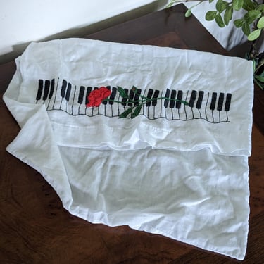 Pretty Vintage Handmade Piano Pillow Cover Fabric 