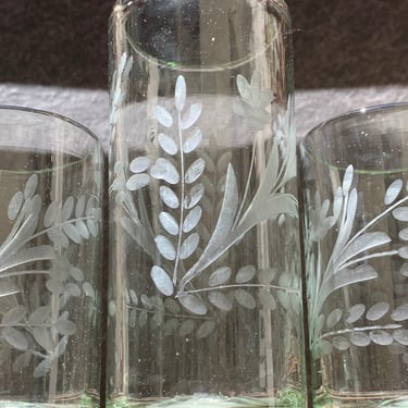 Recycled Handblown Glass | Tall Etched Glass