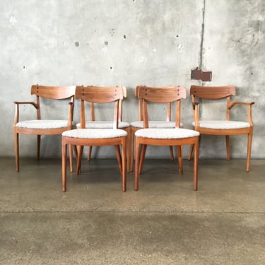 Mid Century Kipp Stewart Walnut Dining Chairs Set of 6