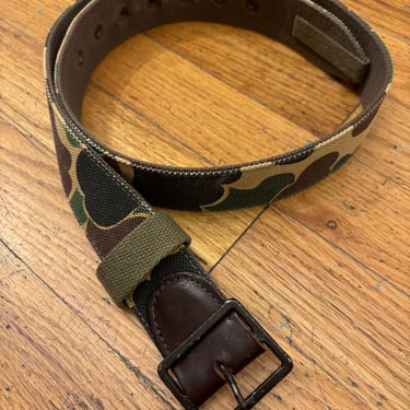 Doible RL Ralph Lauren Polo Camo Canvas Belt Reversible Army Green Camouflage 